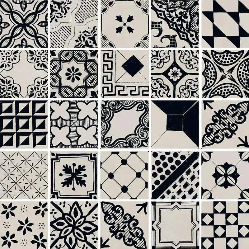 Riggiole Blanco Mix Natural 8" x 8" RIG20BR Centura Square Mosaic Tiles