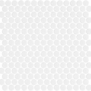 Image 2 of Penny Shiny Glossy White 11" x 11" PE2005014 Centura Circle Mosaic Tiles sold at Floors & Baths Pro's