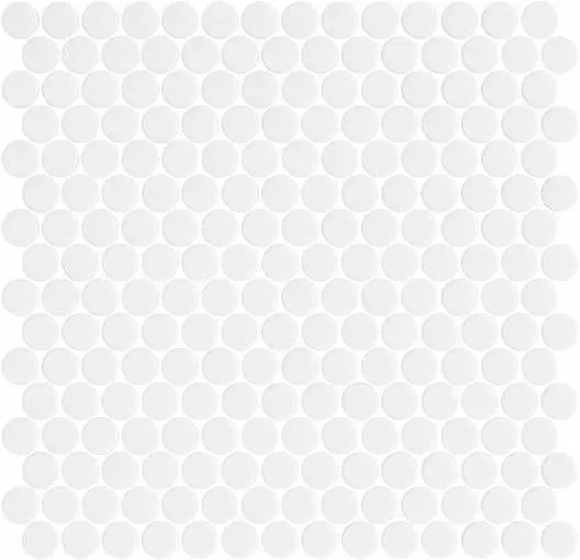 Penny Shiny Glossy White 11" x 11" PE2005014 Centura Circle Mosaic Tiles