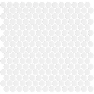 Penny Natureglass Matte White 11" x 11" PE2005008 Centura Circle Mosaic Tiles | Floors & Baths Pro's