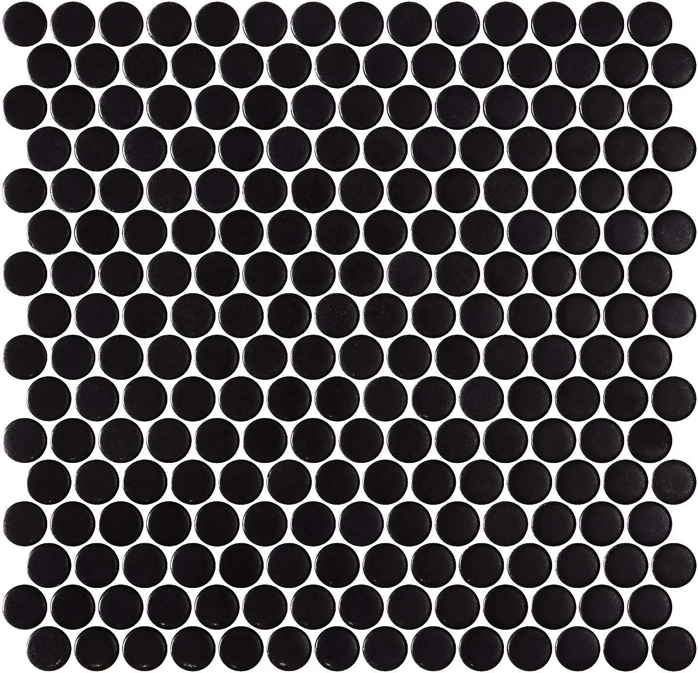 Penny Shiny Glossy Black 11" x 11" PE2005009 Centura Circle Mosaic Tiles