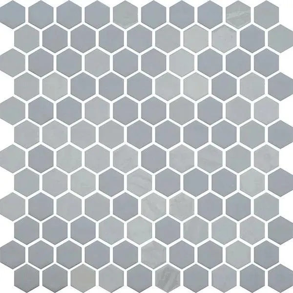 Opalo Stone Gris Hexagon Glossy 12" x 12" OPSTGRHEX Centura Hexagon Mosaic Tiles