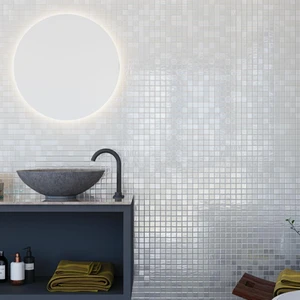 Image 3 of Opalo Blanc Glossy 12" x 18" OPBLMO Centura Rectangle Mosaic Tiles sold at Floors & Baths Pro's