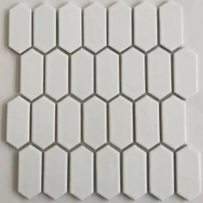 Mosaics White Glossy 12" x 12" MS-125 Mono Serra Mono Serra Hexagon Mosaic Tiles