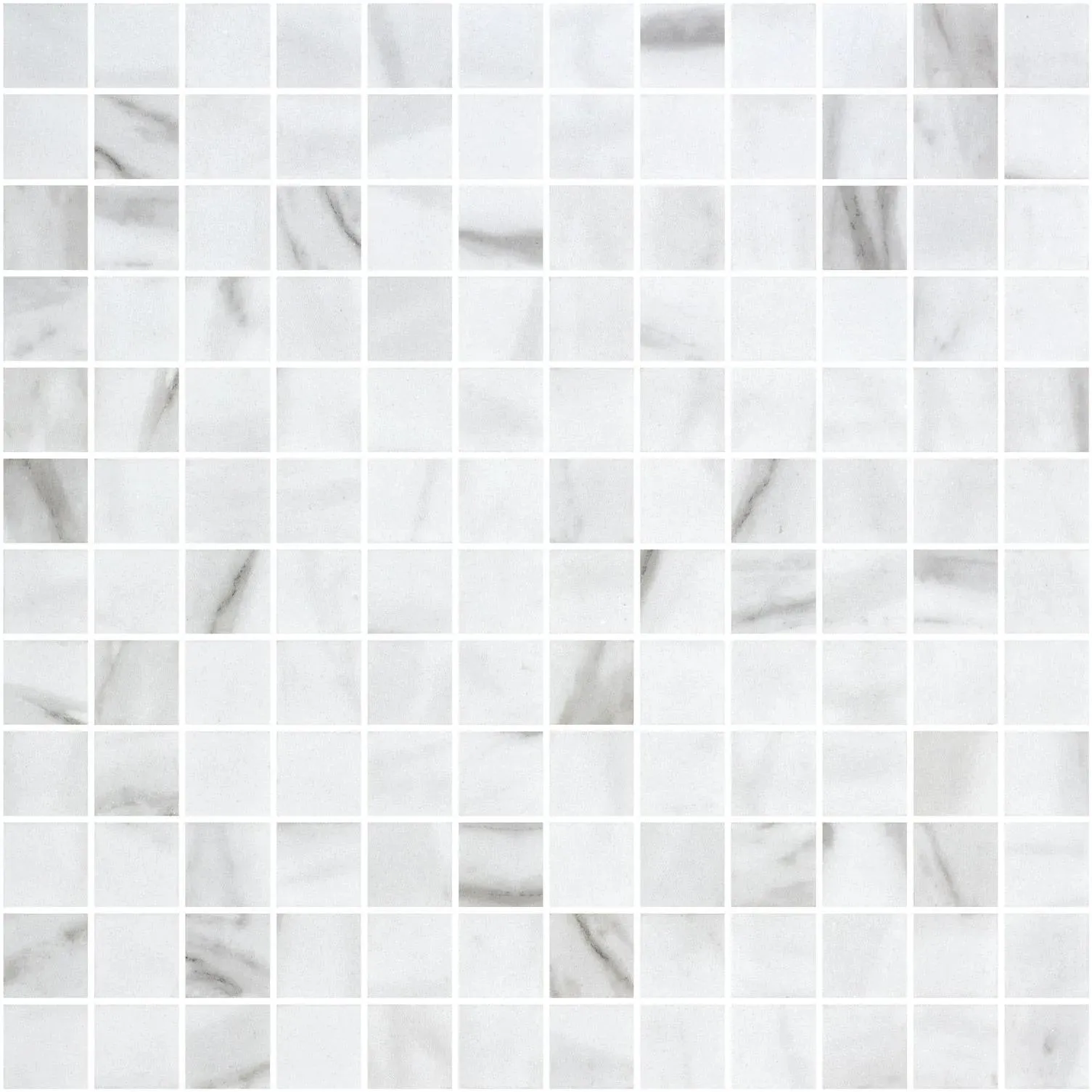 Ecostone Matte Calacatta 12" x 12" 2003274 Centura Square Mosaic Tiles