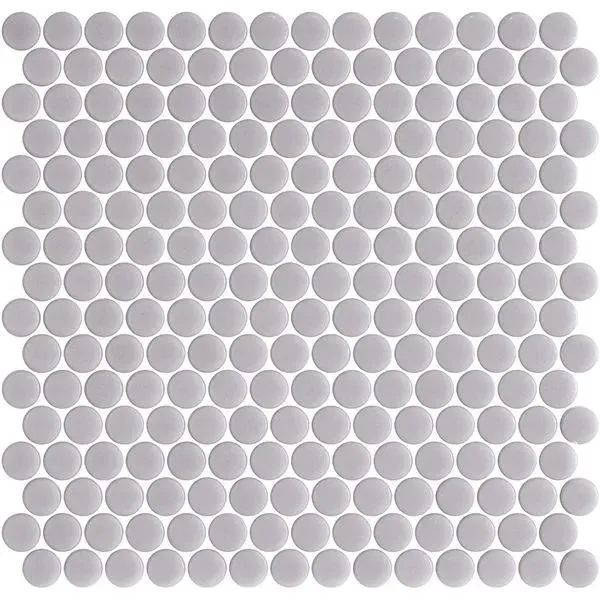 Penny Natureglass Matte Smooth Grey 11" x 11" PE2005002 Centura Circle Mosaic Tiles