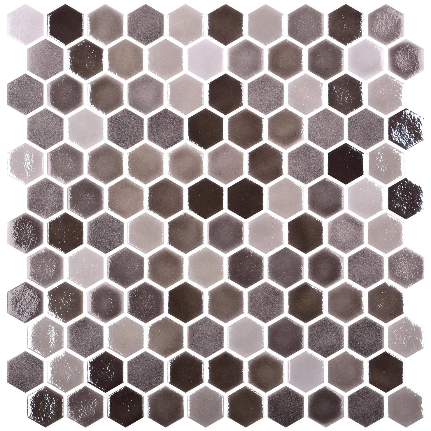 Hex Blends Glossy Tan 12" x 12" HEXBLTA Centura Hexagon Mosaic Tiles