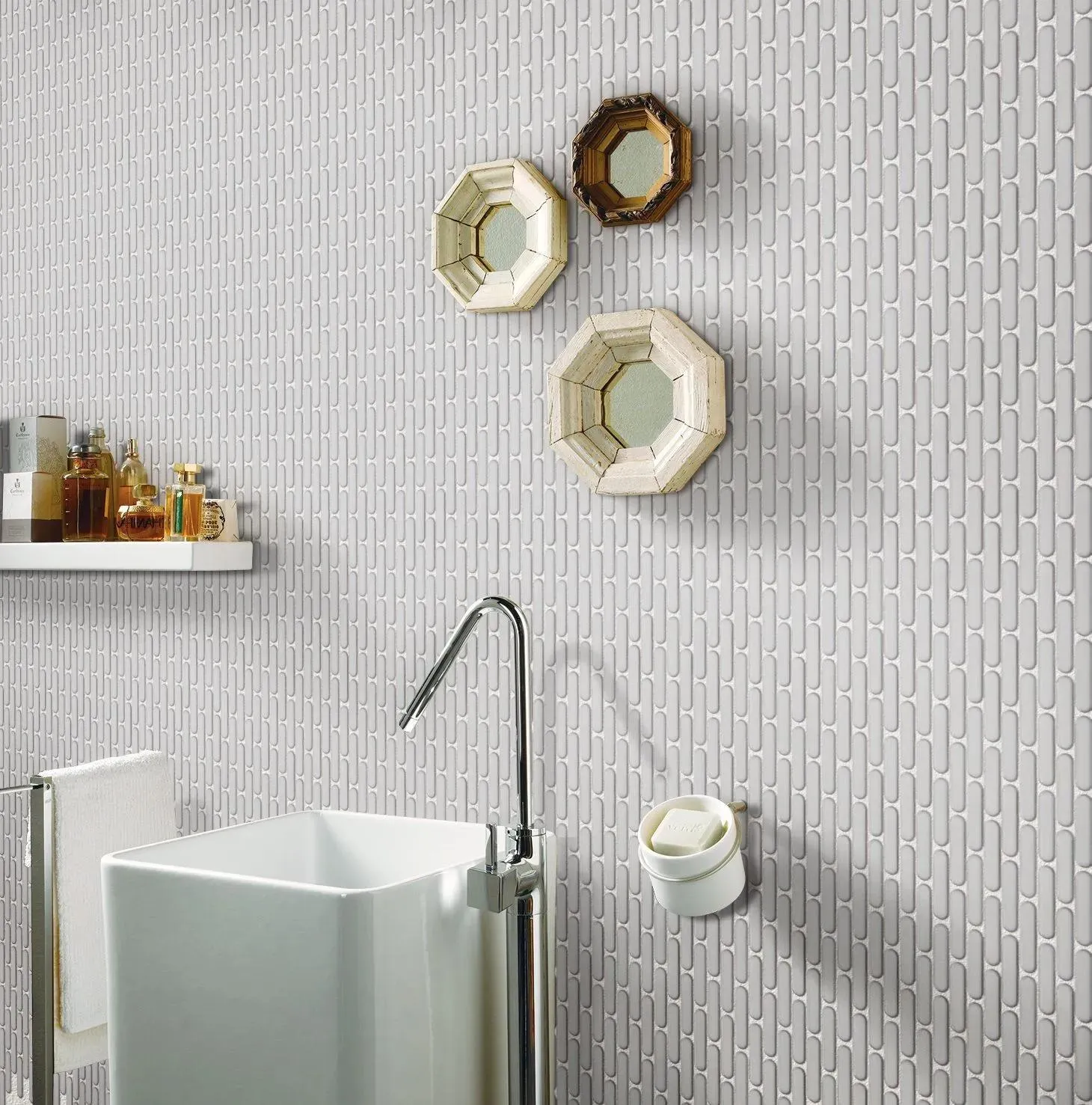 Mystic Glacier Matte 12" x 12" MYSGLACAPBMOS0104M Italbec Italbec Circle Mosaic Tiles