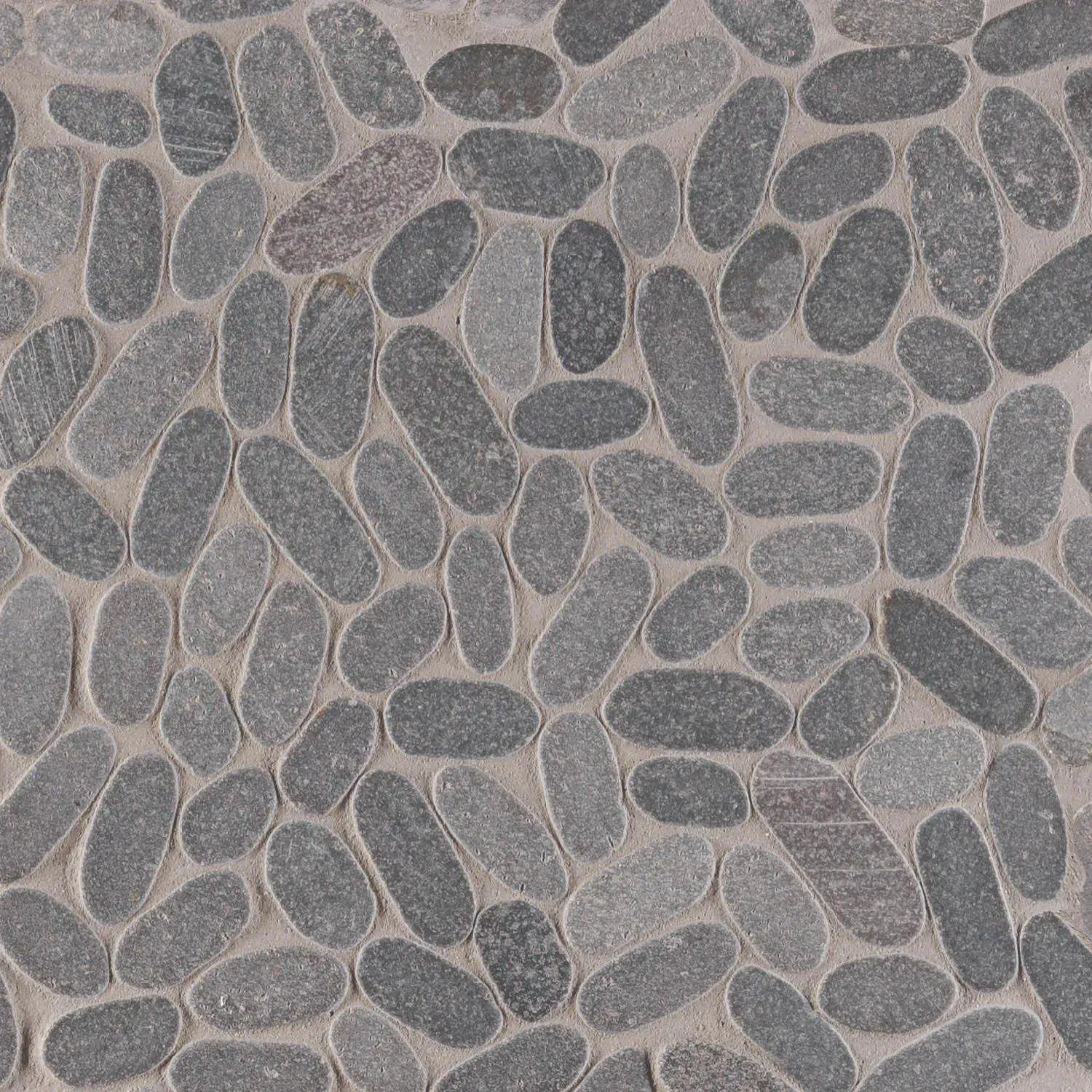 Sliced Pebble Black Tumbled 12" x 12" SMOT-PEB-COAL MSI Surfaces Square Mosaic Tiles