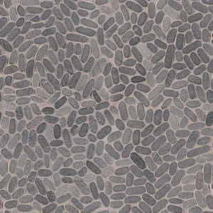 Image 3 of Sliced Pebble Black Tumbled 12" x 12" SMOT-PEB-COAL MSI Surfaces Square Mosaic Tiles sold at Floors & Baths Pro's
