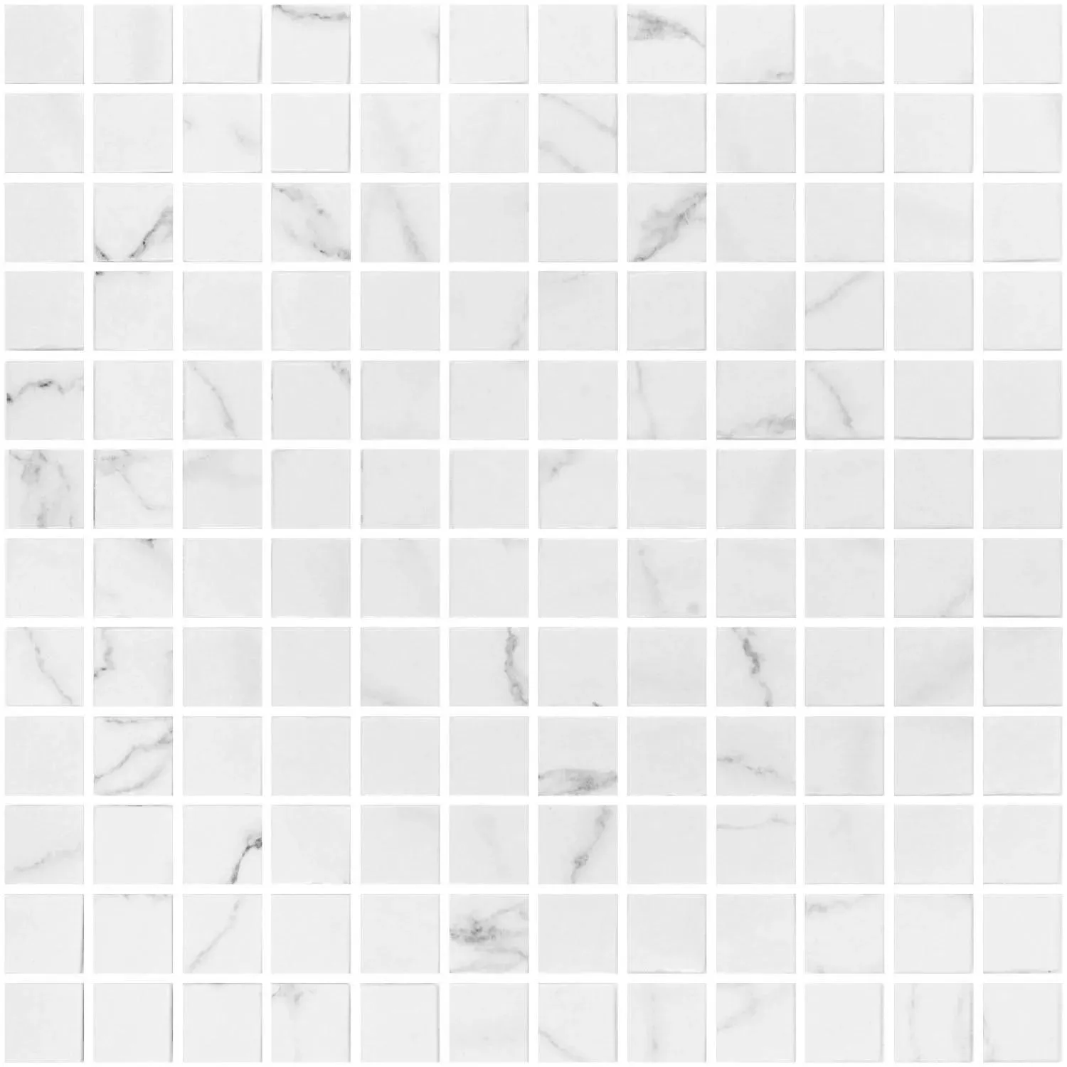 Square Ecostone Matte Venato White 12" x 12" ESTVEWHM Centura Square Mosaic Tiles