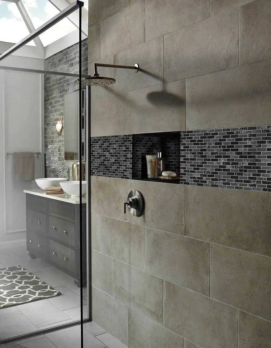 Glissen Black Multi Finish 11-1/2" x 12" SMOT-GLSB-CR-GLI6MM MSI Surfaces Square Mosaic Tiles