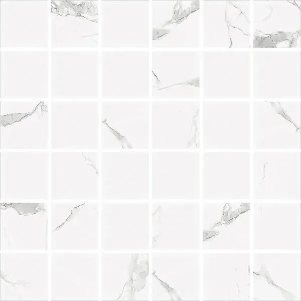 Statuario Polished 12" x 12" STATMO22P Centura Square Mosaic Tiles