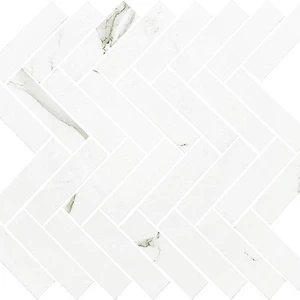  Statuario Statuario Polished 12" x 12" STATMOHE14P Centura Rectangle Mosaic Tiles 