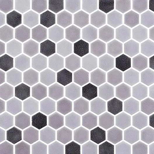 Stone Blend Smoke Matte 12" x 12" STBLSMHEX Centura Hexagon Mosaic Tiles