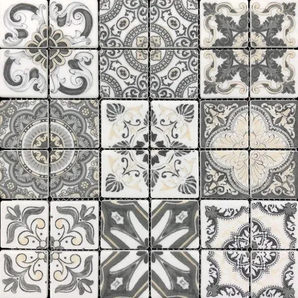 Florentina Sunset Glossy 12" x 12" 1W6A3081 Centura Square Mosaic Tiles