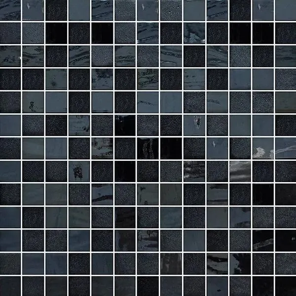 Opalo Stone Noir Square Glossy 12" x 12" OPSTNEMON Centura Square Mosaic Tiles