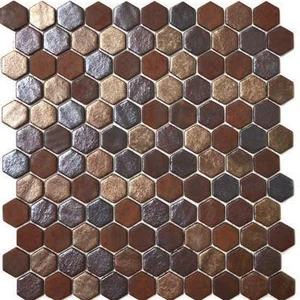 Hex Stones Oxide 11-13/32" x 11-27/32" 2002912 Centura Hexagon Mosaic Tiles | Floors & Baths Pro's