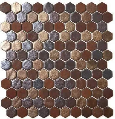 Hex Stones Oxide 11-13/32" x 11-27/32" 2002912 Centura Hexagon Mosaic Tiles