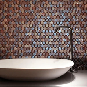 Image 2 of Hex Stones Oxide 11-13/32" x 11-27/32" 2002912 Centura Hexagon Mosaic Tiles sold at Floors & Baths Pro's