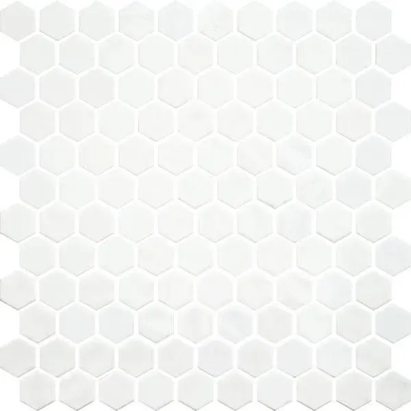 Opalo Blanc Glossy 12" x 12" OPBLHEX Centura Hexagon Mosaic Tiles