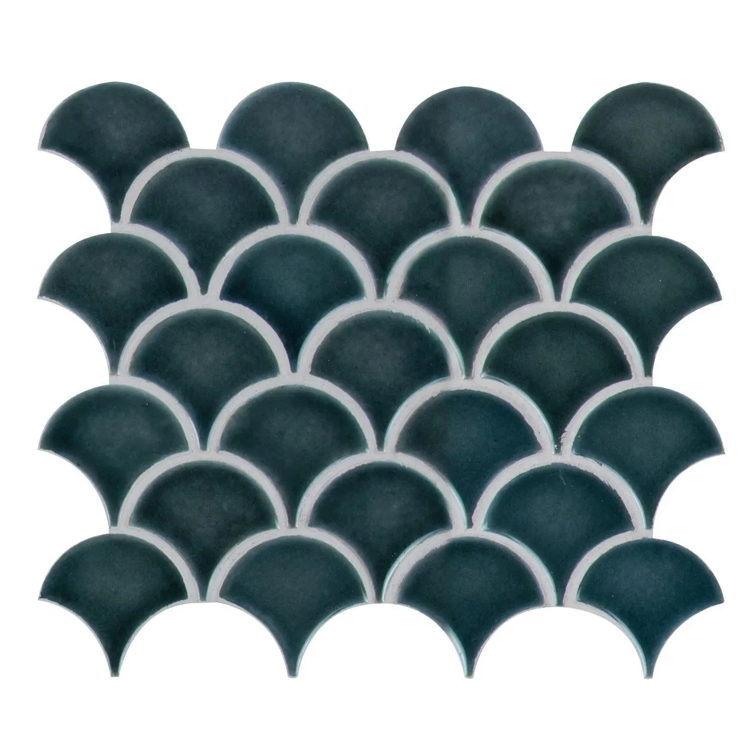 Azul Scallop Blue Glossy 10" x 13" SMOT-PT-AZULSCAL8MM MSI Surfaces Other Mosaic Tiles