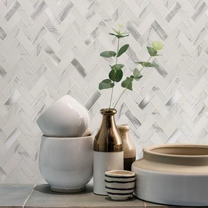 Image 3 of Bytle Bianco 12" x 12" SMOT-SGLSMT-BYTBIA6MM MSI Surfaces Rectangle Mosaic Tiles sold at Floors & Baths Pro's