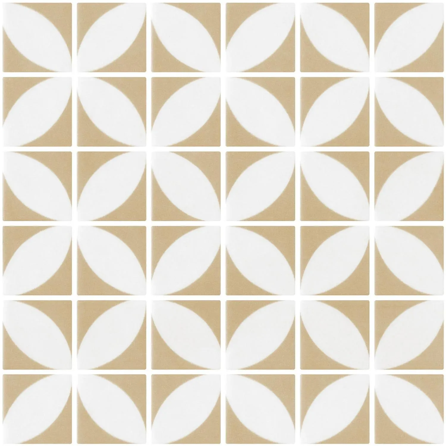 Penta Azalea Vanilla Matte 12" x 12" 2006165 Centura Square Mosaic Tiles