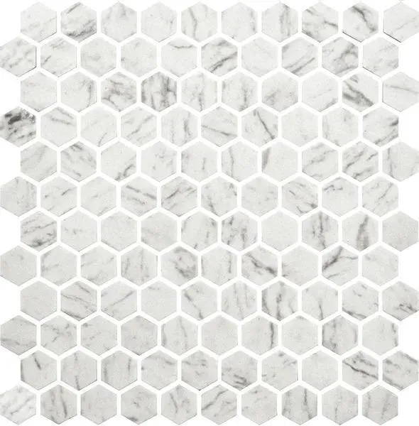 Hexagon Stones Carrara Matte 12" x 12" HEXST2924 Centura Hexagon Mosaic Tiles