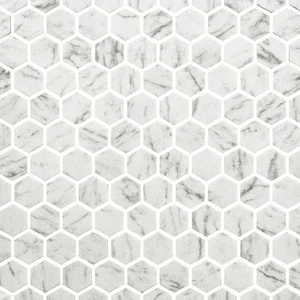 Image 2 of Hexagon Stones Carrara Matte 12" x 12" HEXST2924 Centura Hexagon Mosaic Tiles sold at Floors & Baths Pro's