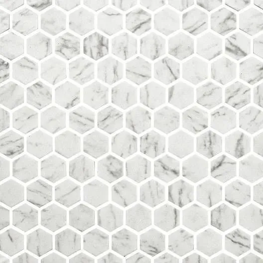 Hexagon Stones Carrara Matte 12" x 12" HEXST2924 Centura Hexagon Mosaic Tiles