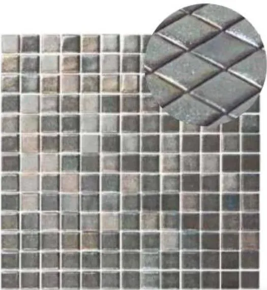 GlamGlass Shiny Gris 13" x 13" GG2001340 Centura Square Mosaic Tiles