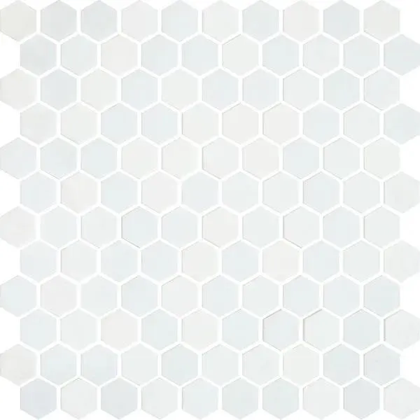 Opalo Stone Blanc Hexagon Glossy 12" x 12" OPSTBLHEX Centura Hexagon Mosaic Tiles