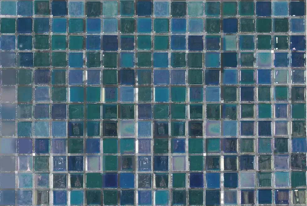 Ãpalo Iridiscent blue 12-3/16" x 18-3/32" OPIRBLMO Centura Square Mosaic Tiles