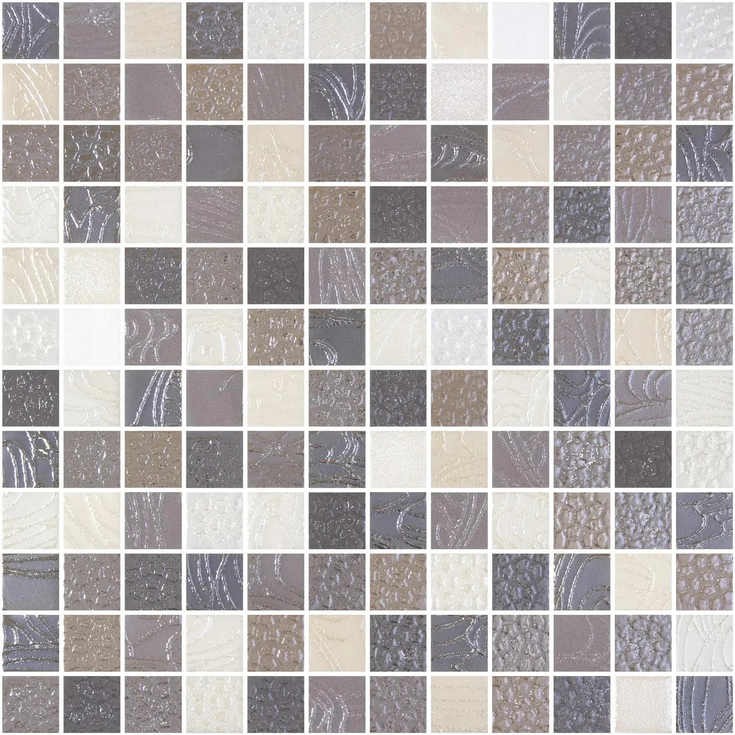 NatureBlends Shiny Atlantico 13" x 13" NB2002358 Centura Square Mosaic Tiles