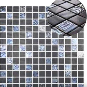 NatureBlends Shiny Upsala Black 13" x 13" NB2002326 Centura Square Mosaic Tiles | Floors & Baths Pro's