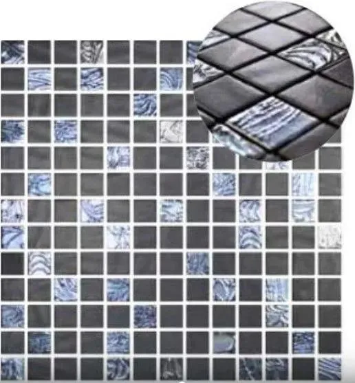 NatureBlends Shiny Upsala Black 13" x 13" NB2002326 Centura Square Mosaic Tiles