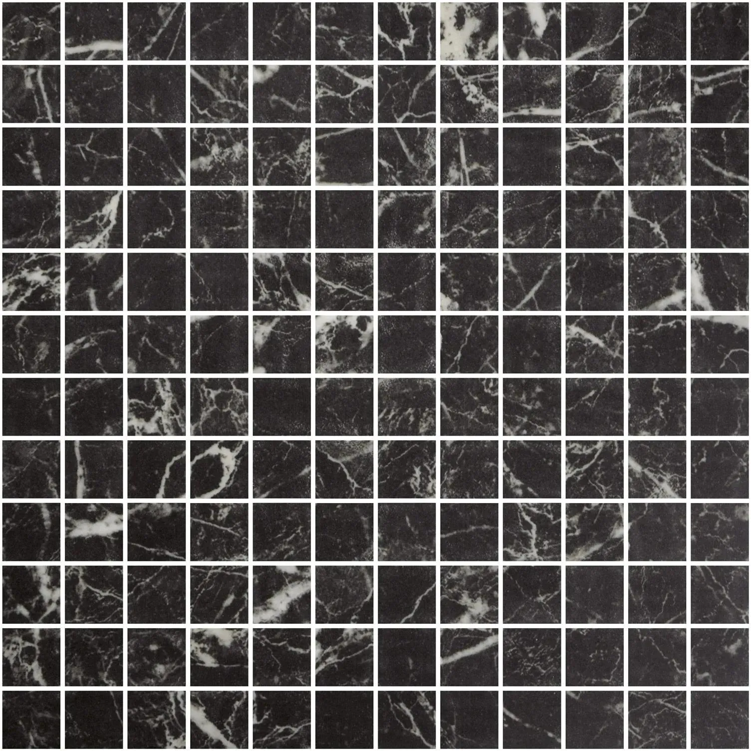 Ecostone Matte Nero Marquina 12-1/4" x 12-1/4" 2003255 Centura Square Mosaic Tiles