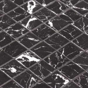 Image 2 of Ecostone Matte Nero Marquina 12-1/4" x 12-1/4" 2003255 Centura Square Mosaic Tiles sold at Floors & Baths Pro's