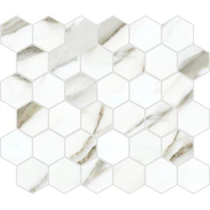 Floor Calacatta Borghini Matte 12"âx 12" (8.61 sqft/box) CLCHEX01 Centura Hexagon Mosaic Tiles | Floors & Baths Pro's