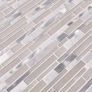 Image 5 of White Wave White-Warm Multi Finish 12" x 12" SMOT-SGLSMTIL-WHTWA4MM MSI Surfaces Rectangle Mosaic Tiles sold at Floors & Baths Pro's