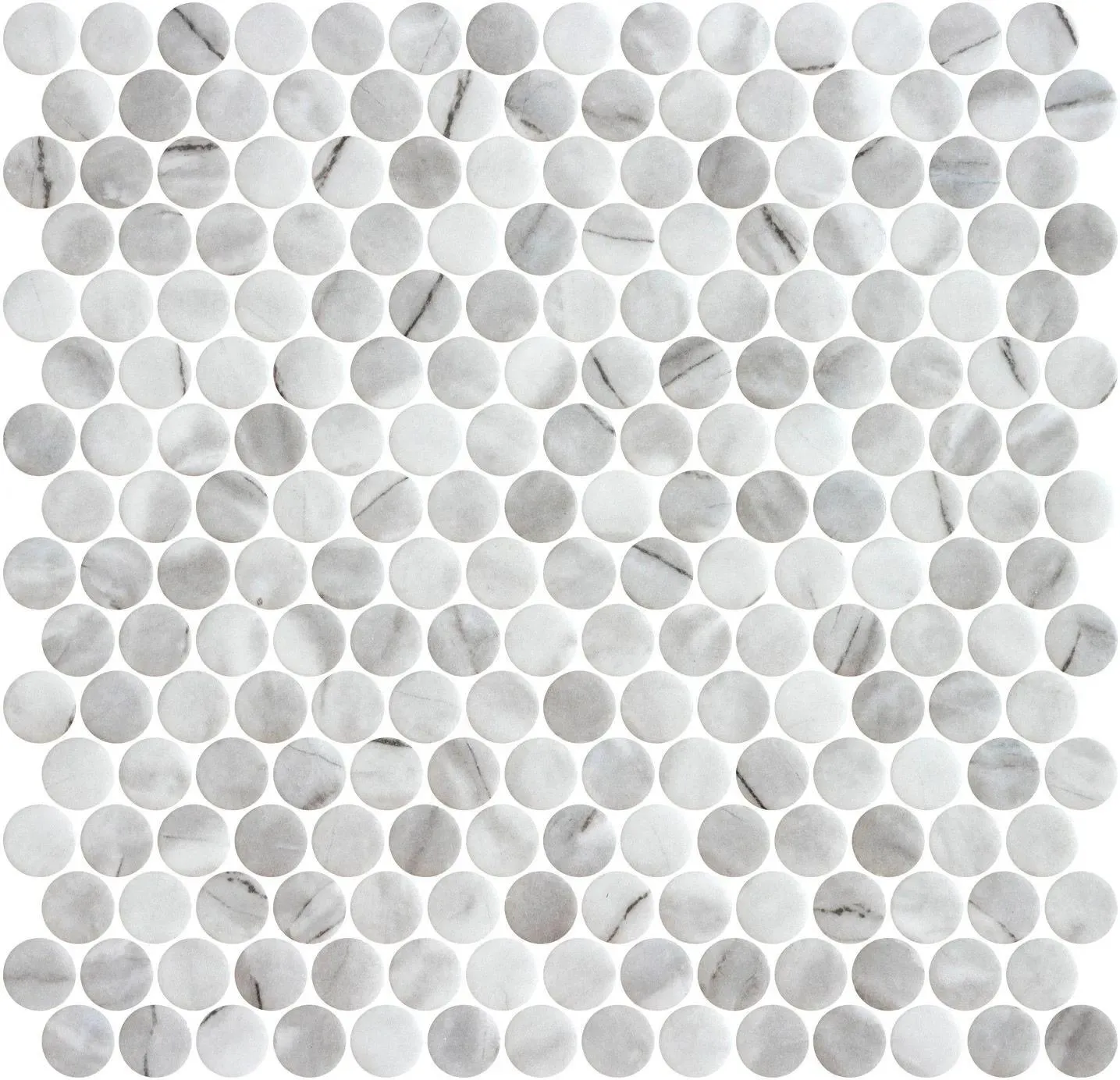 Penny Ecostone Matte Inverno Grey 11" x 11" PE2005103 Centura Circle Mosaic Tiles