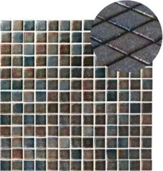 GlamGlass Shiny Negro 13" x 13" GG2001339 Centura Square Mosaic Tiles