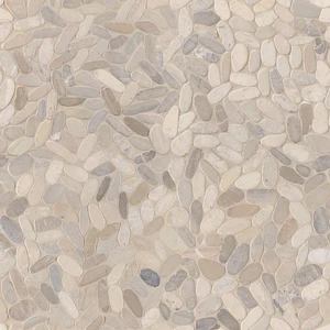 Image 2 of Sliced Pebble Beige Tumbled 12" x 12" SMOT-PEB-TRUFFLE MSI Surfaces Square Mosaic Tiles sold at Floors & Baths Pro's