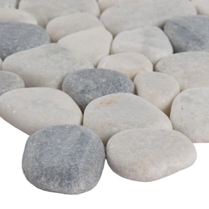 Image 3 of Black and White-Cool Tumbled 12" x 12" THDW1-SH-PEB MSI Surfaces Square Mosaic Tiles sold at Floors & Baths Pro's