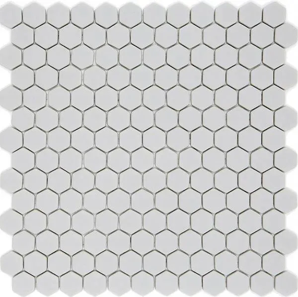Pan Dan Salt Matte 12" x 12" ESSALT23 Centura Hexagon Mosaic Tiles