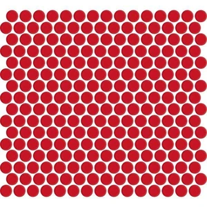 Penny Round Red Glossy 12" x 12" MCP118 Centura Circle Mosaic Tiles | Floors & Baths Pro's