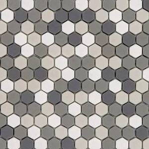 Image 2 of Pan Dan Esagona Tweed Grey Mix Matte 11" x 11" TWEED15 Centura Hexagon Mosaic Tiles sold at Floors & Baths Pro's