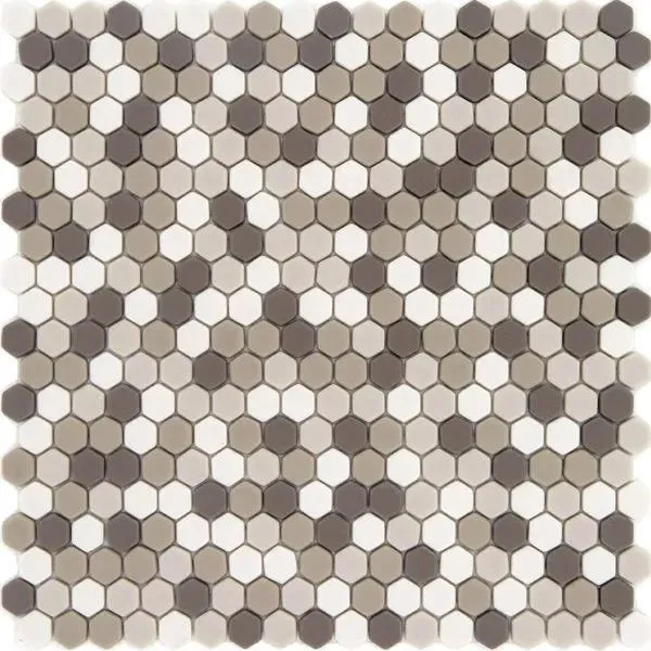 Pan Dan Esagona Shantung Beige Mix Matte 11" x 11" SHANTUNG15 Centura Hexagon Mosaic Tiles
