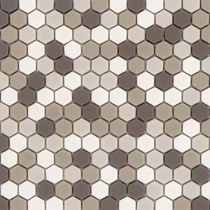 Image 2 of Pan Dan Esagona Shantung Beige Mix Matte 11" x 11" SHANTUNG15 Centura Hexagon Mosaic Tiles sold at Floors & Baths Pro's